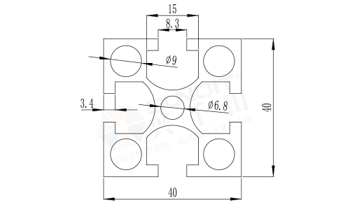 4040國(guó)標(biāo)型材A 4040國(guó)標(biāo)型材A