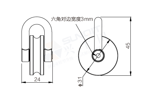 動(dòng)滑輪套件尺寸圖 動(dòng)滑輪套件尺寸圖